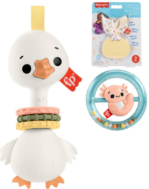 Fisher Price Baby kousátko / chrastítko zvířátko 3 druhy pro miminko