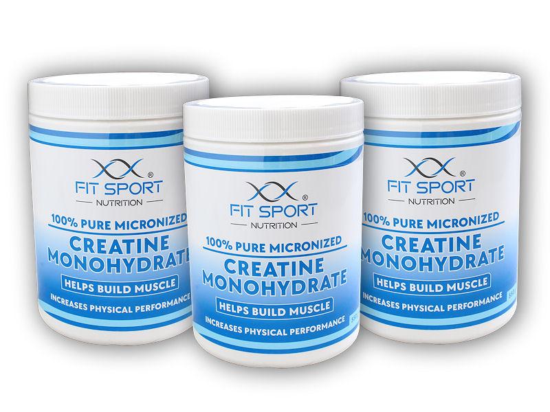 FitSport Nutrition 3x 100% Pure Micronized Creatine Monohydrate 550g