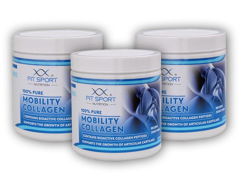 FitSport Nutrition 3x 100% Pure Mobility Collagen 300g Bioaktívne kolagénové peptidy FORTIGEL