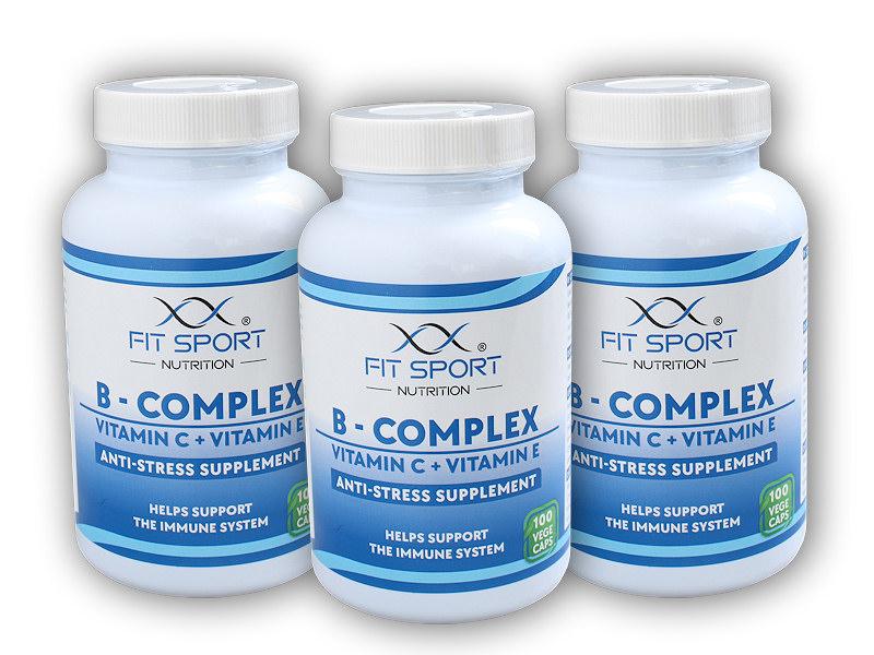 FitSport Nutrition 3x B-Complex + Vitamin C + Vitamin E 100 vege caps
