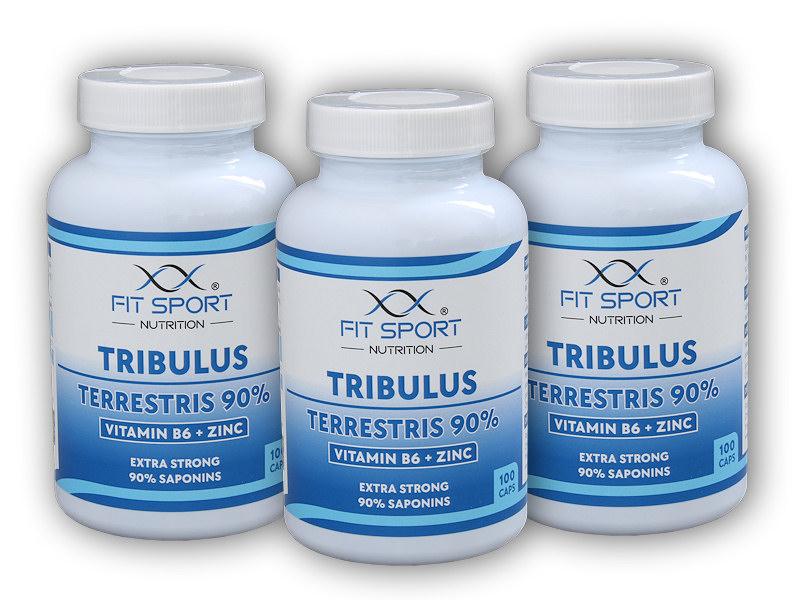 FitSport Nutrition 3x Tribulus Terrestris 90% + Vitamín B6 + Zinok 100 kapsúl