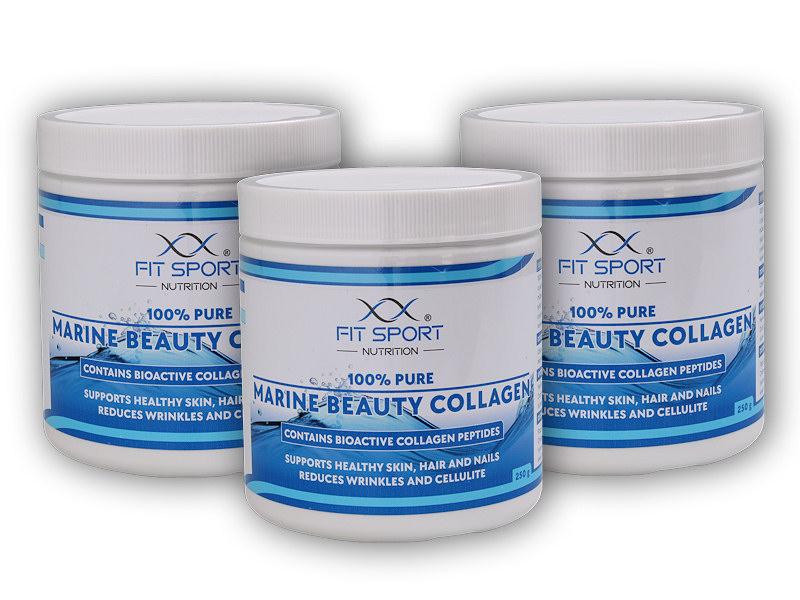 FitSport Nutrition 3x100% Pure Marine Beauty Collagen 250g Bioaktívny kolagén.peptidy VERISOL