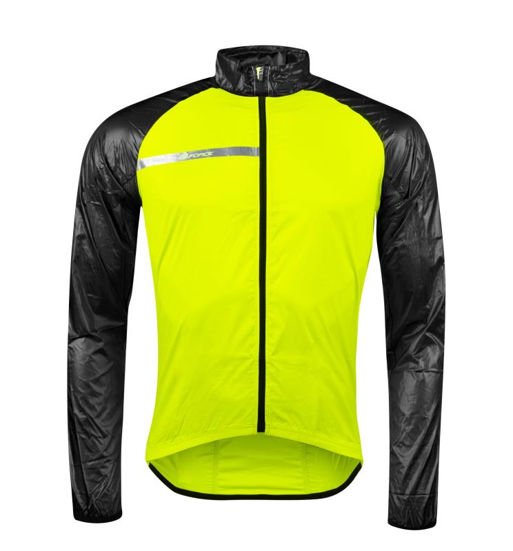 Force WINDPRO fluo-čierna neprofuk cyklistická bunda