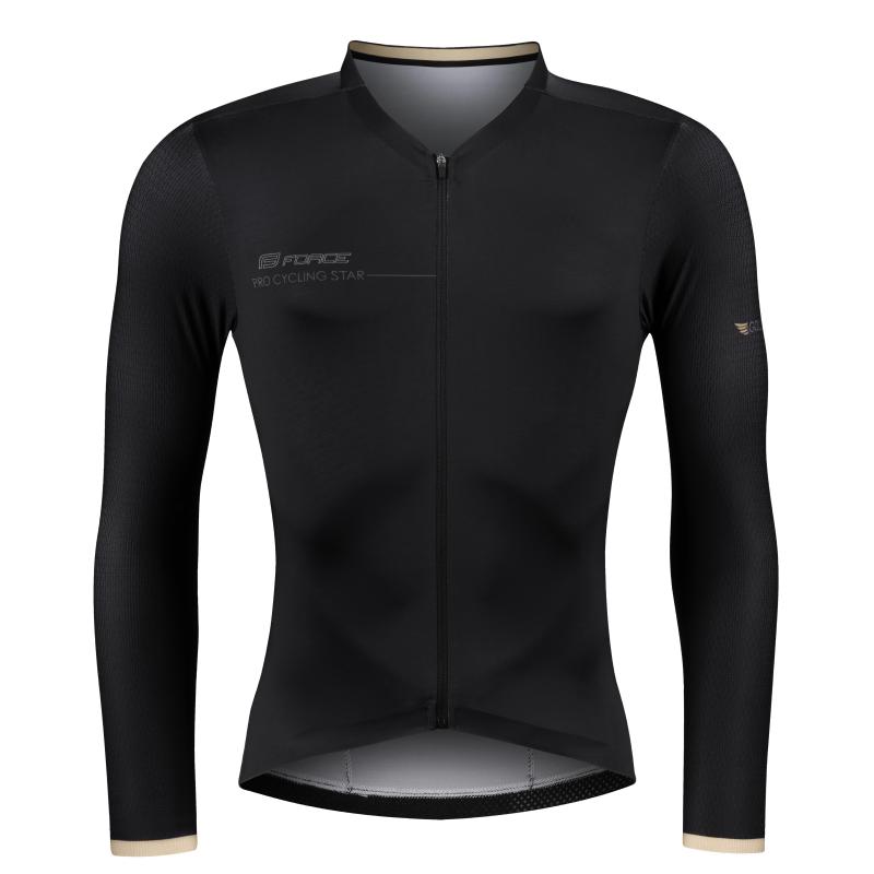 Force GOLD černý pánský cyklodres - dlouhý rukáv