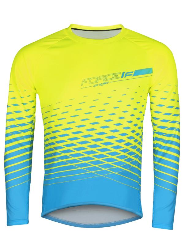 Force MTB ANGLE fluo-modrý cyklodres - dl. rukáv