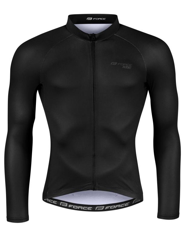 Force PURE černý pánský cyklistický dres - dlouhý rukáv