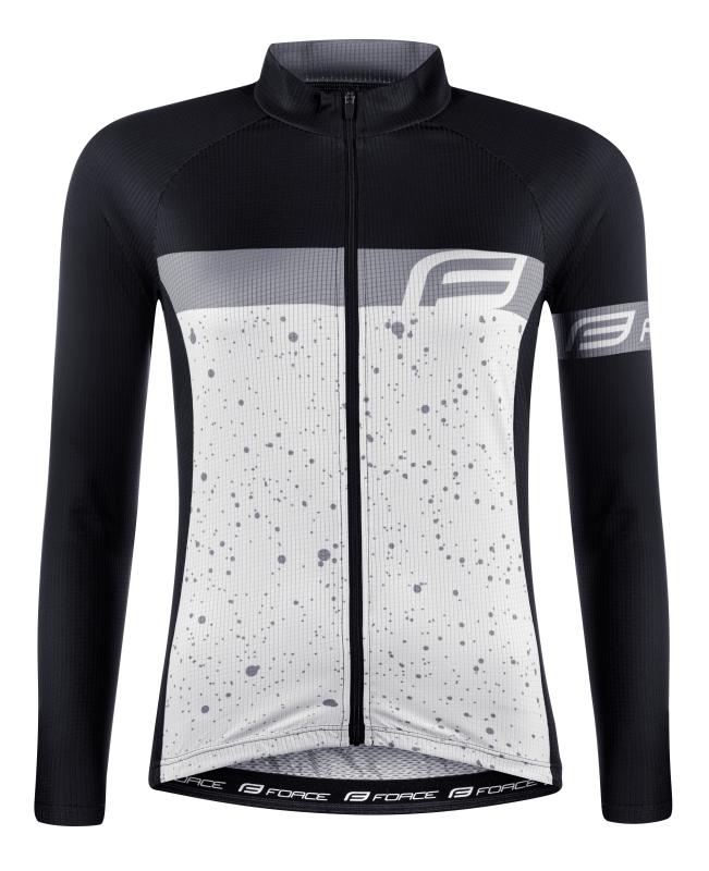 Force SPRAY LADY bielo-čierny dámsky cyklodres - dl. rukáv