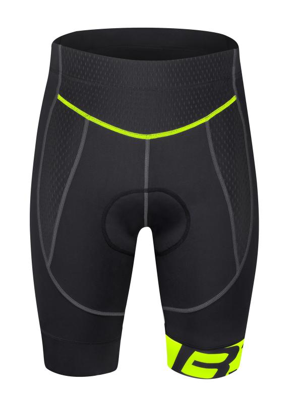 Force B30 černo-fluo cyklistické kraťasy do pasu s vložkou