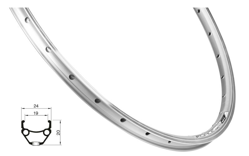 Force Ráfik CLASSIC 559x19 36 dier, strieborný