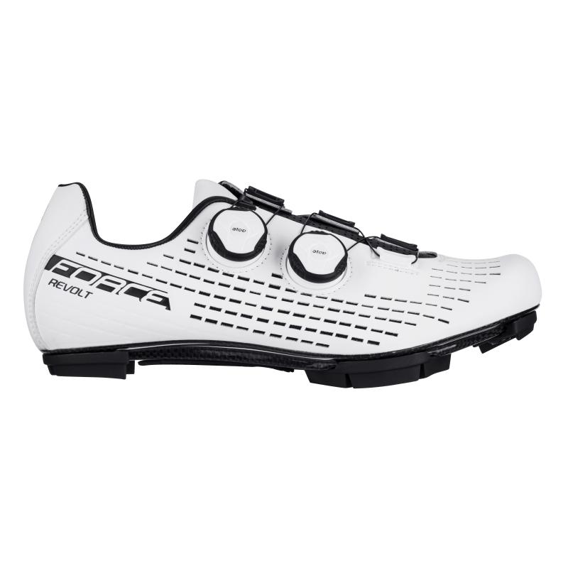 Force MTB REVOLT CARBON biele cyklistické tretry