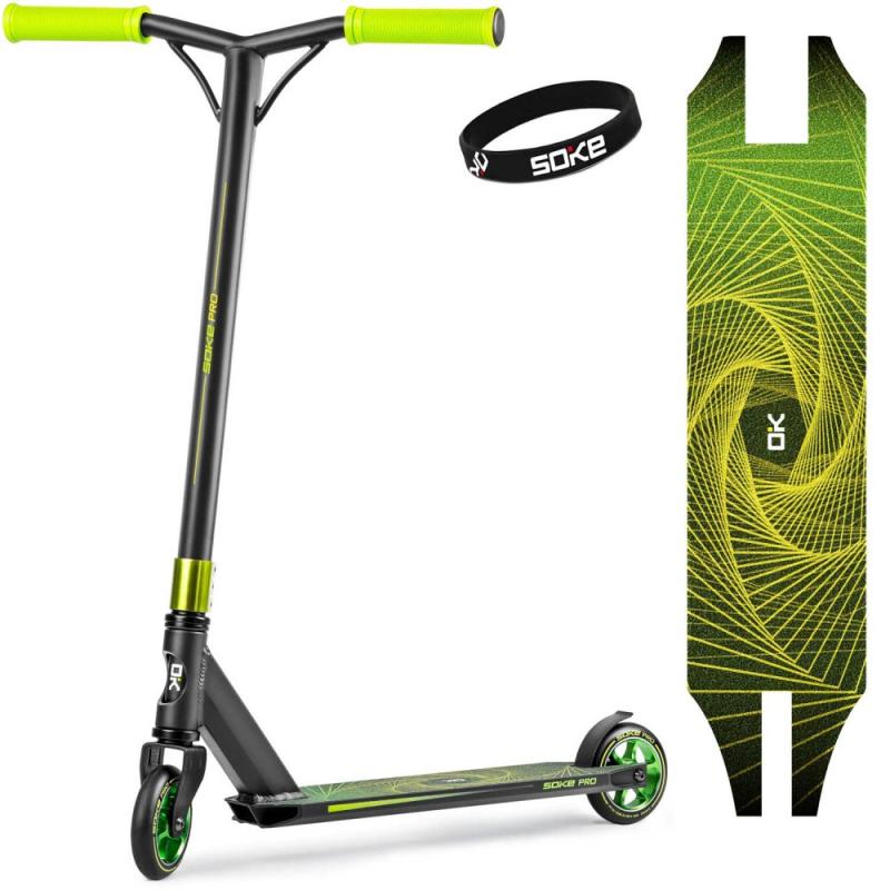 SOKE PRO Neon Green freestylová kolobežka