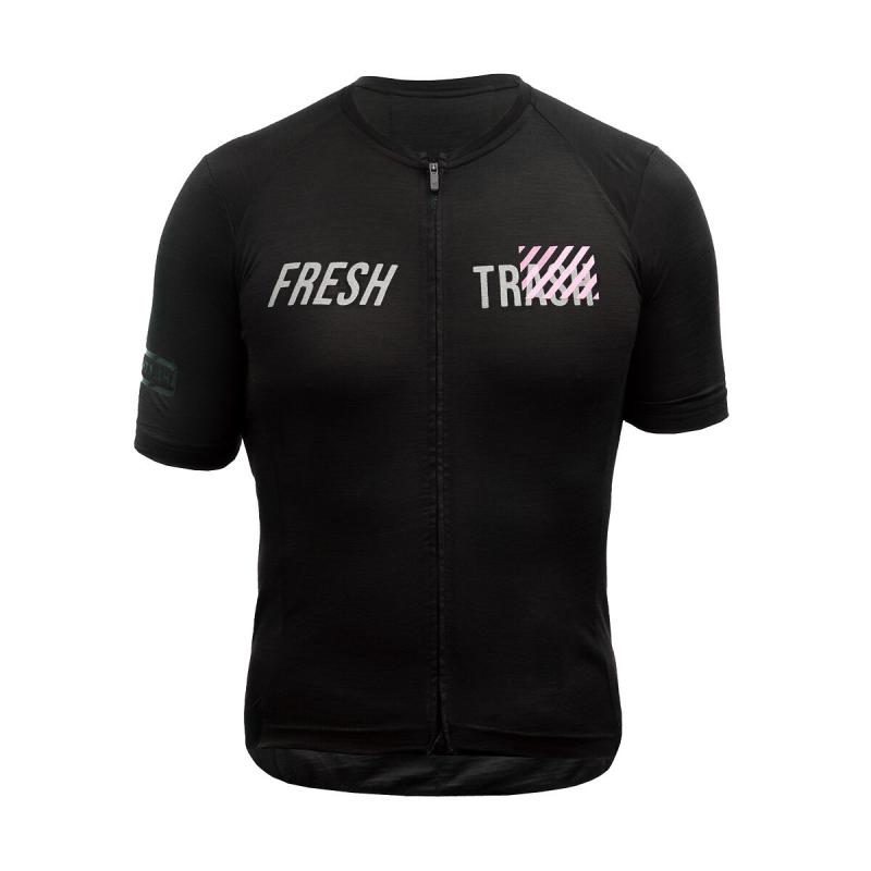 Fresh Trash Men's Lite Merino Evo Jersey True Black pánský cyklodres