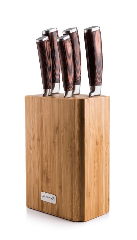 G21 Sada nožů Gourmet Nature 5 ks + bambusový blok