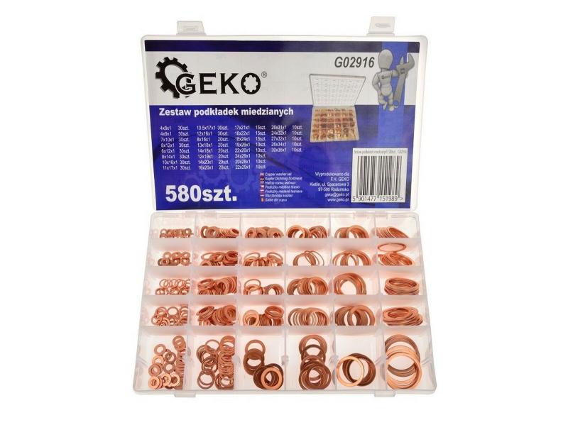 GEKO Sada měděných podložek 580 ks