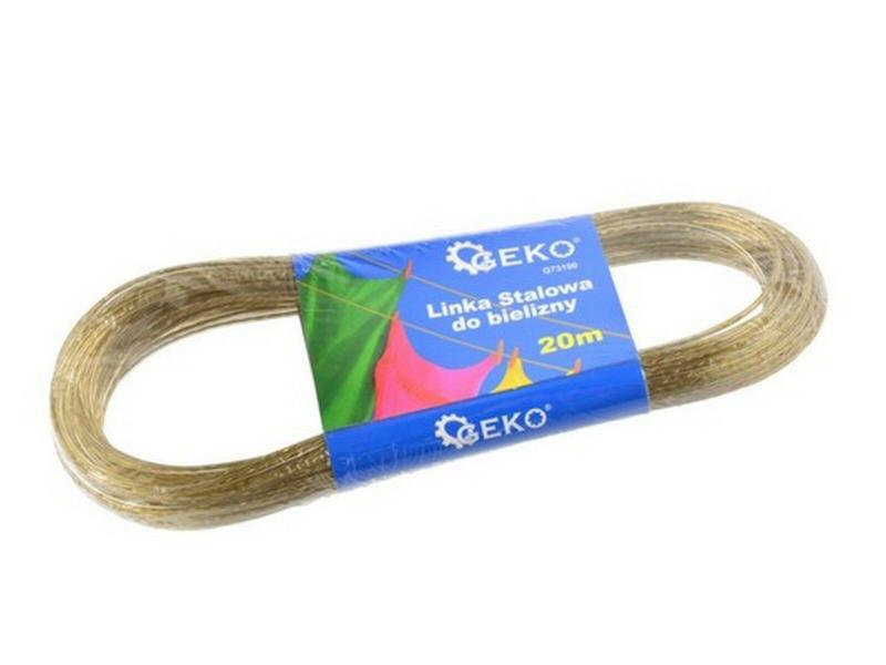 GEKO Šňůra ocelová na prádlo, 2mm x 20m