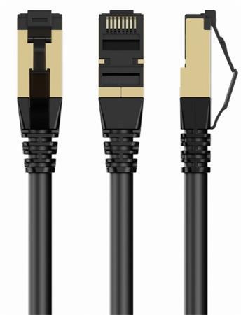 GEMBIRD PP8-LSZHCU-BK-5M – S/FTP Cat. 8 LSZH patch kabel (černý, 5 m)