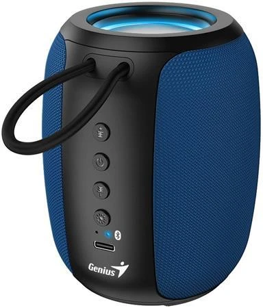 Genius SP-915BT Reproduktor, bezdrátový, Bluetooth, 5W, LED podsv.,USB-C,výdrž až 6 hod.,mikrofon, podpora Copilot,modro-černá