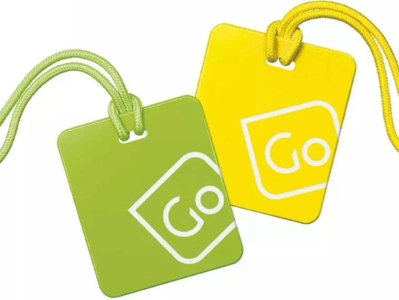 Go Travel Twin Pack žlutá/zelená sada visaček na zavazadla