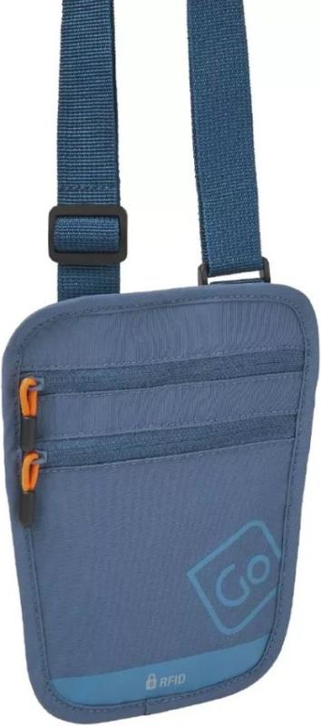 Go Travel skrytá kapsa na krk RFID Passport Pouch blueberry