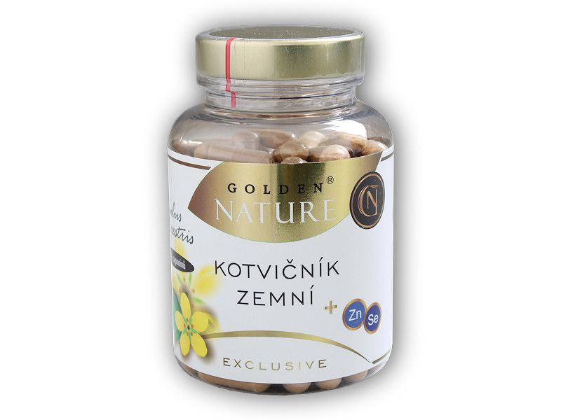 Golden Natur Kotvičník zemní 90% zinek + selen 100 kapslí