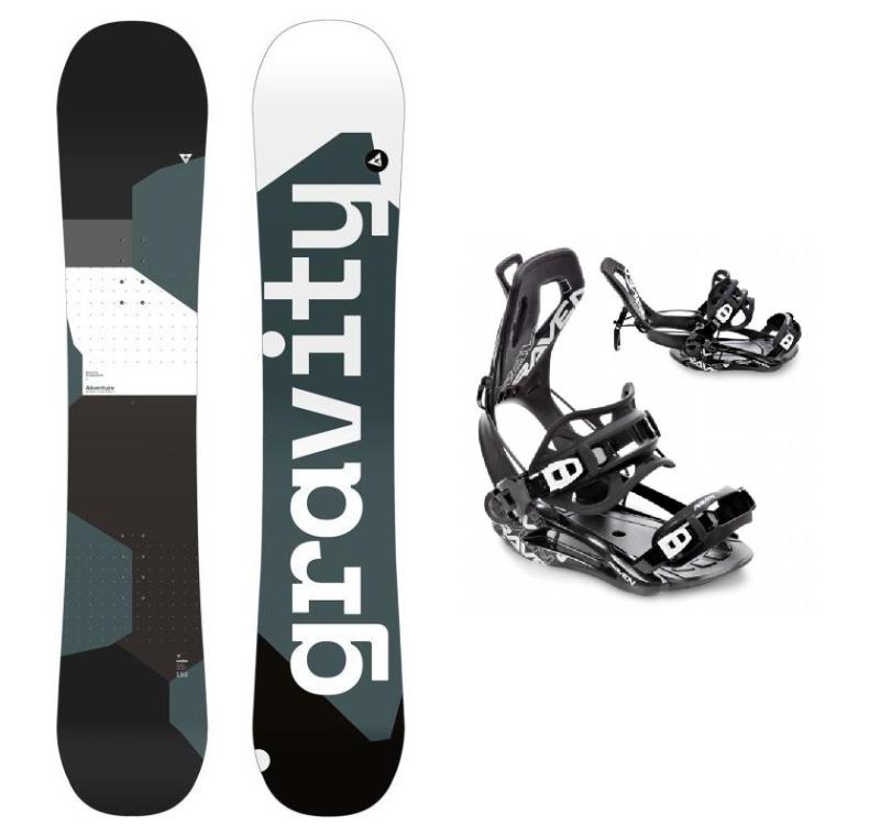 Levně Gravity Adventure 23/24 snowboard + Raven FT360 black vázání - 156 cm + L (EU 41-44) - černé