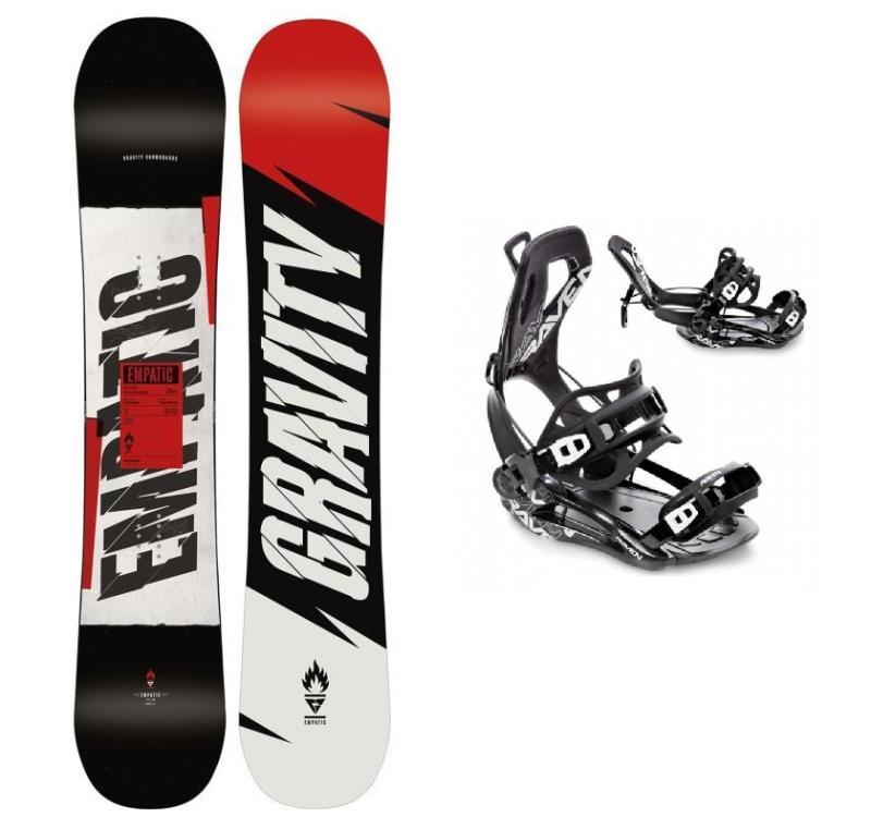 Levně Gravity Empatic snowboard + Raven FT360 black vázání - 154 cm + S (EU 35-40) - černo bílé