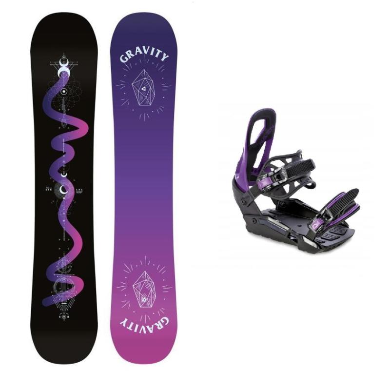 Gravity Sirene Black 24/25 dámský snowboard + Raven S230 Black/violet vázání