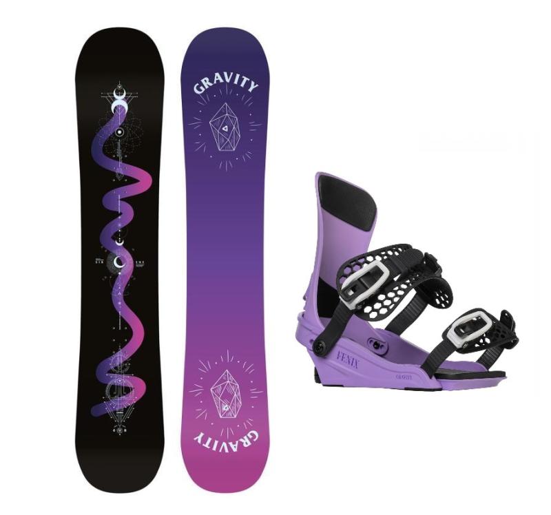Gravity Sirene Black 24/25 dámský snowboard + Gravity Fenix levander vázání + sleva 400,- na příslušenství