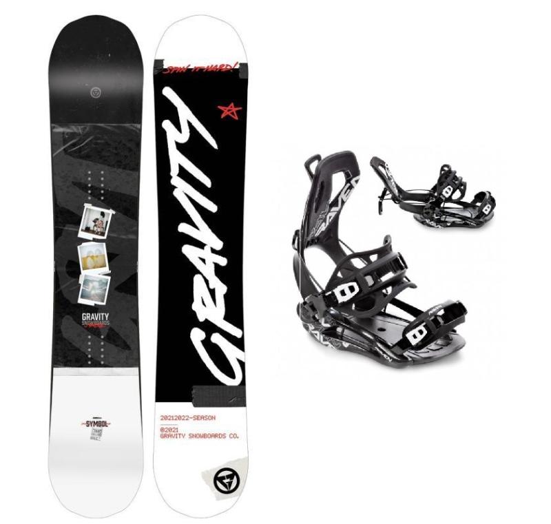 Levně Gravity Symbol pánský snowboard + Raven FT360 black vázání - 150 cm + L (EU 41-44) - černé