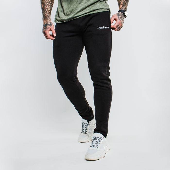 GymBeam Tepláky Slimfit Black