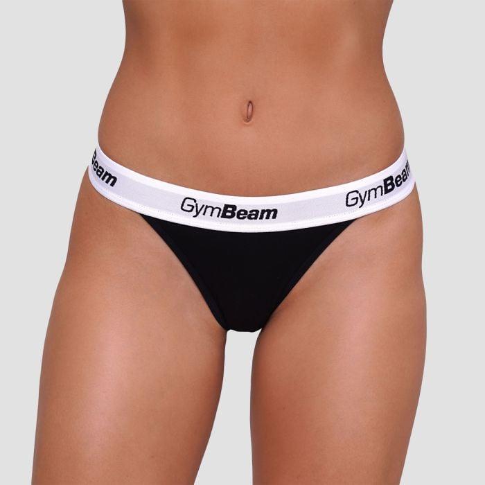 GymBeam Nohavičky Tanga 3Pack Black