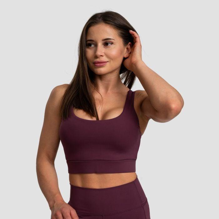 GymBeam Sportovní podprsenka Cut-Out Eggplant