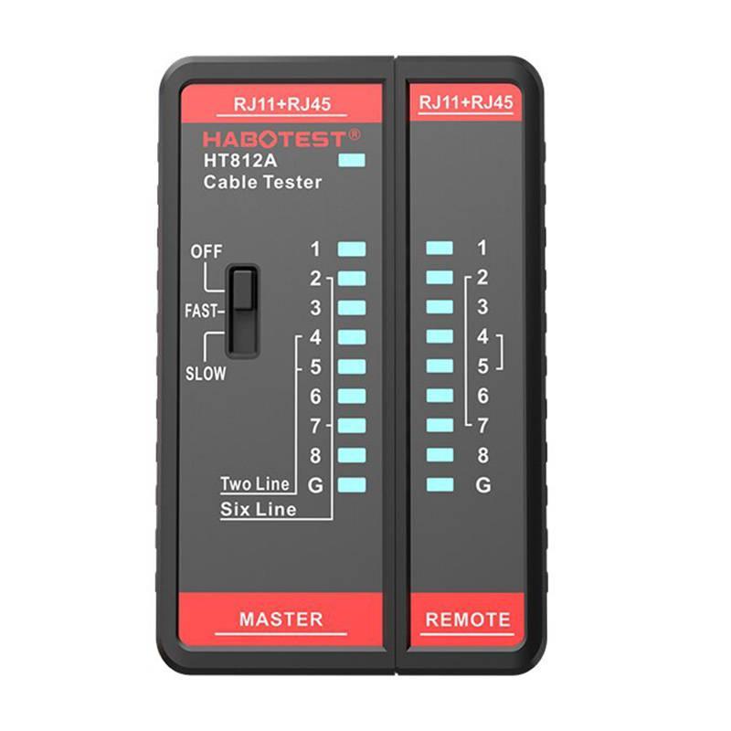 Habotest Tester síťových kabelů HT812A RJ45/RJ14/RJ12/RJ9 (VÝPRODEJ)