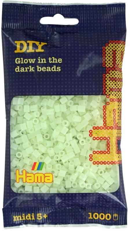 Hama Korálky dětské zažehlovací svítící ve tmě set 1000ks v sáčku midi plast