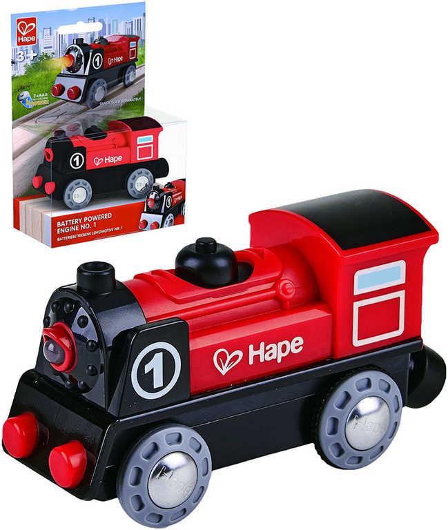 HAPE Mašinka lokomotiva elektrická plastová na baterie Světlo