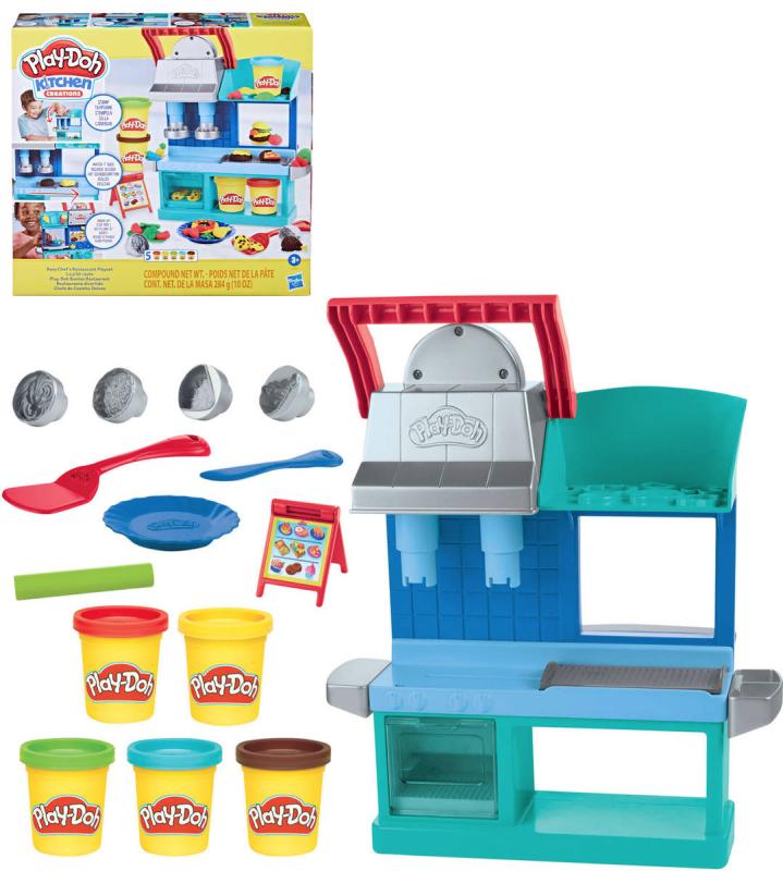 Hasbro PLAY-DOH Rušná restaurace kreativní set modelína 284g s nástroji