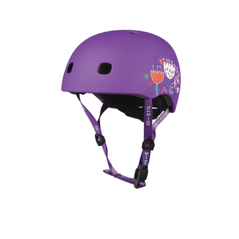 Levně LED Floral purple M (52-56 cm) inline helma - M (52-56 cm)