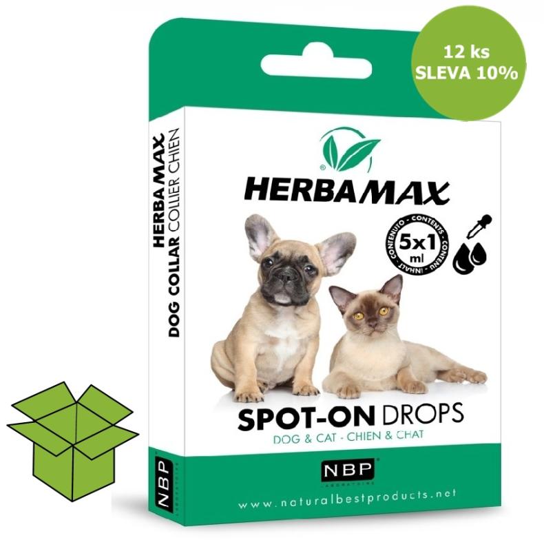 Herba Max Spot-on Dog Cat repelentní kapky 5 x1 ml (12 ks) %
