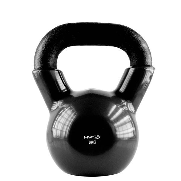 HMS Kettlebell pokrytý vinylem KNV08 8 kg, černý