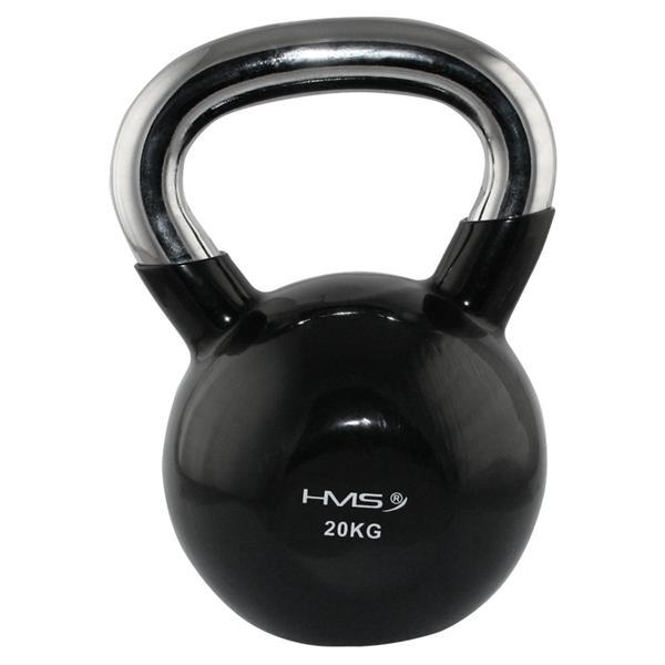 HMS KT 20 KG ČERNÝ KETTLEBELL S CHROMOVANÝM ÚCHOPEM