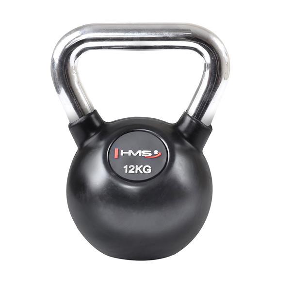 HMS Vinylový kettlebell s chrómovaným úchopom KGC 12 kg