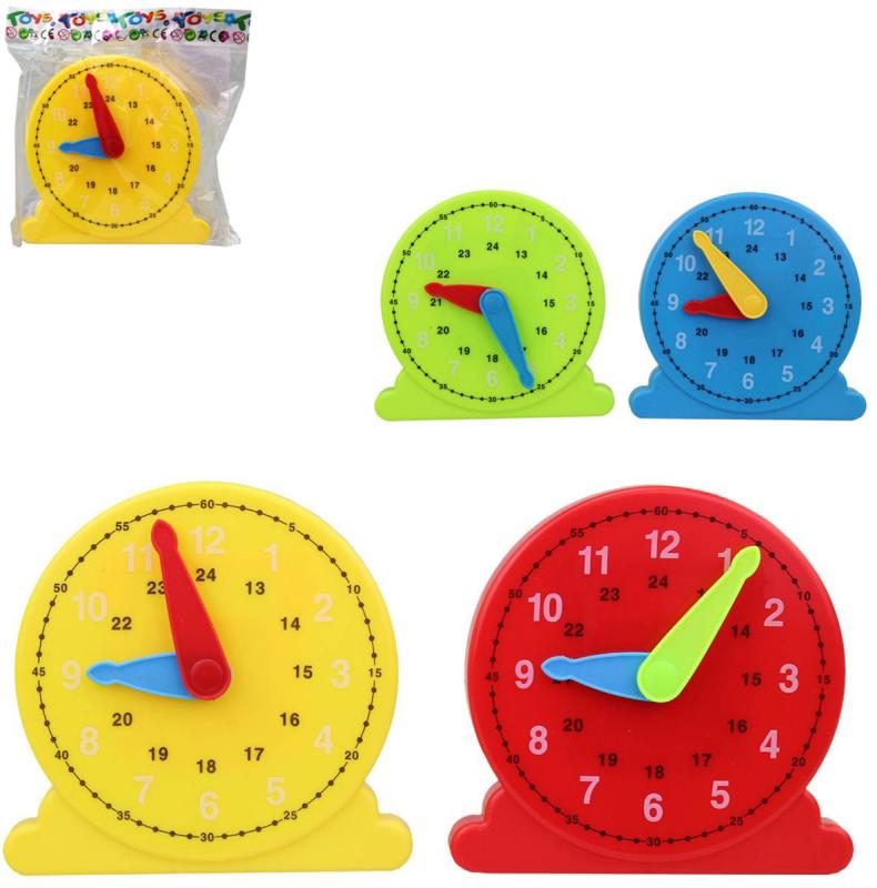 Hodiny barevné dětské ručičkové 15cm stolní plast 4 barvy
