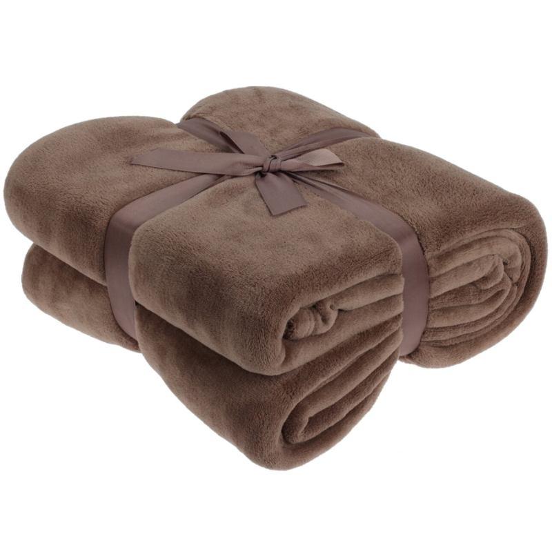 Homestyling Deka fleece 180 x 230 cm ESSENTIALS hnědá