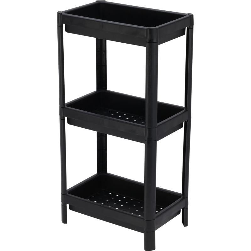 Homestyling Plastový regál 3patrový 71 cm černá