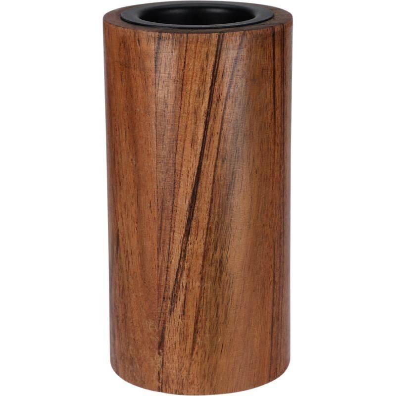 Homestyling Svícen na čajovou svíčku pr. 6 x 14 cm dřevěný