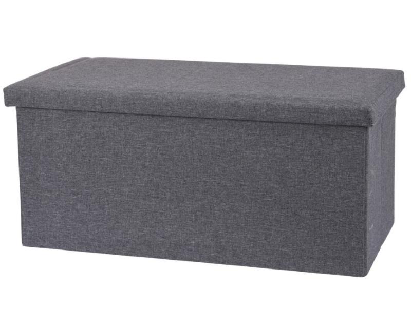 Homestyling Taburet / podsedák s úložným prostorem 76 x 40 cm tmavě šedá