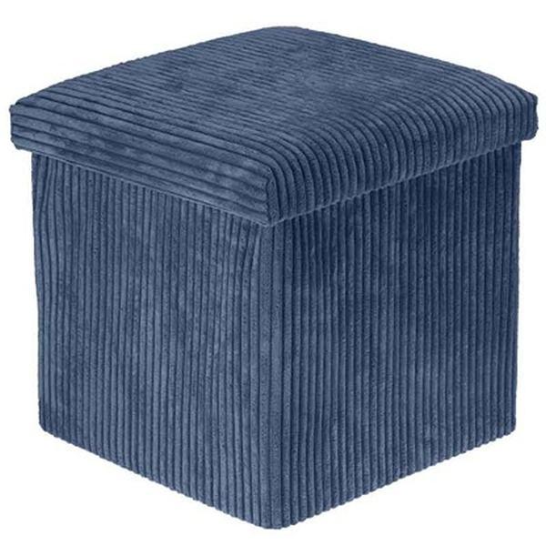 Homestyling Taburet s úložným prostorem 38 x 38 x 38 cm modrá