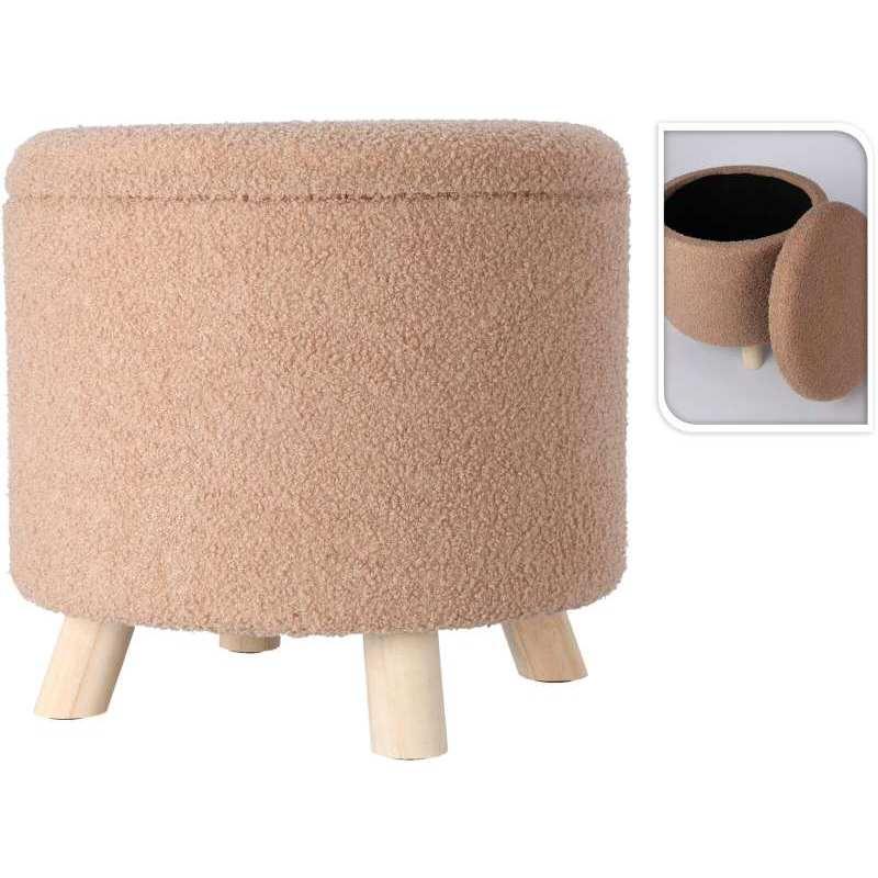 Homestyling Taburet s úložným prostorem TEDDY 40 cm béžová