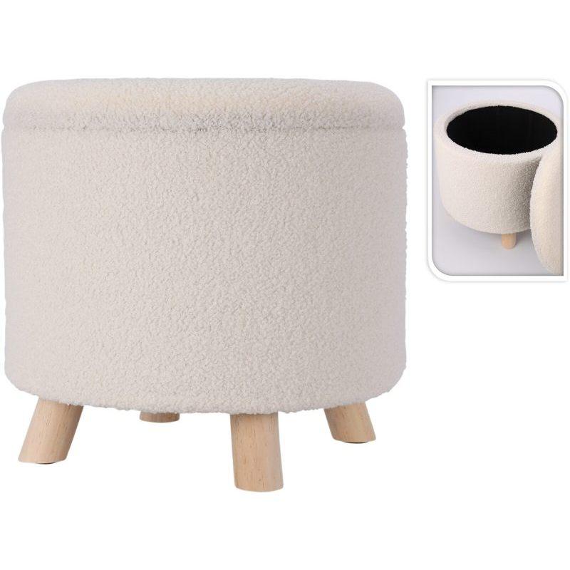 Homestyling Taburet s úložným prostorem TEDDY 40 cm bílá