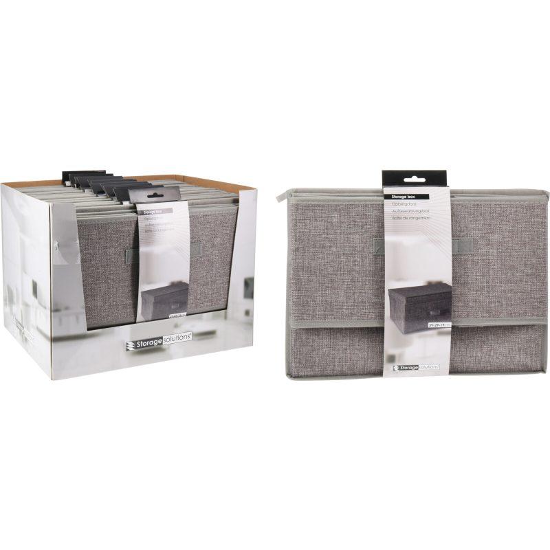 Homestyling Úložný box s odlápěcím víkem šedý